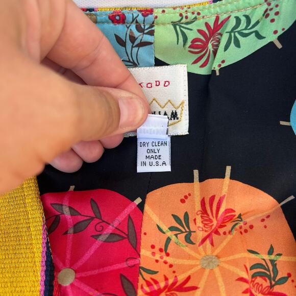 Vintage Todd Oldham Wool Striped Umbrella Cropped Vest 1990s Yellow Medium - Picture 8 of 9